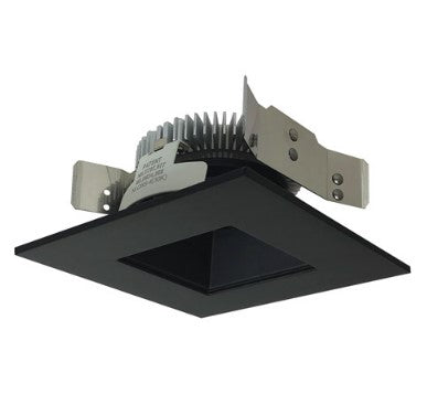 Nora Lighting NLCBS-4561227BB 4 Inch Cobalt Shallow High Lumen LED Trim, Square/Square Regress, 1200lm, 2700K, Black