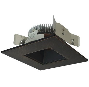 Nora Lighting NLCBS-4561230BZ 4 Inch Cobalt Shallow High Lumen LED Trim, Square/Square Regress, 1200lm, 3000K, Bronze