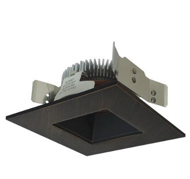 Nora Lighting NLCBS-4561235BZ 4 Inch Cobalt Shallow High Lumen LED Trim, Square/Square Regress, 1200lm, 3500K, Bronze