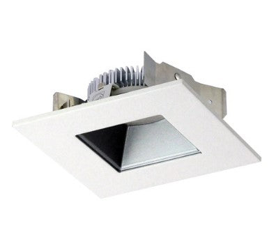 Nora Lighting NLCBS-4561235HZW 4 Inch Cobalt Shallow High Lumen LED Trim, Square/Square Regress, 1200lm, 3500K, Haze/White