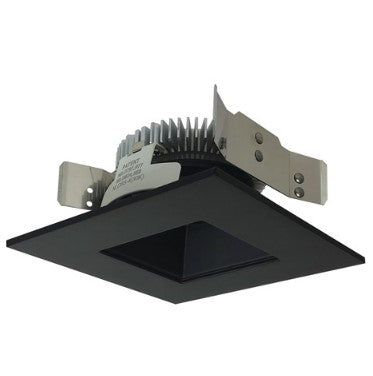 Nora Lighting NLCBS-4561240BB 4 Inch Cobalt Shallow High Lumen LED Trim, Square/Square Regress, 1200lm, 4000K, Black