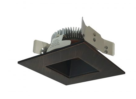 Nora Lighting NLCBS-4568527BZ 4" Cobalt Shallow Square Reflector With Square Aperture, 850lm, 2700K Color Temperature, Bronze Finish