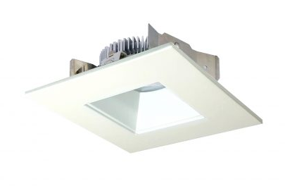 Nora Lighting NLCBS-4568530MPW 4" Cobalt Shallow Square Reflector With Square Aperture, 850lm, 3000K Color Temperature, Matte Powder White Finish