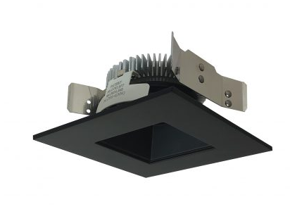 Nora Lighting NLCBS-4568535BB 4" Cobalt Shallow Square Reflector With Square Aperture, 850lm, 3500K Color Temperature, Black / Black Finish