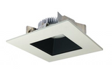 Nora Lighting NLCBS-4568530BW 4” Cobalt Shallow Square Reflector With Square Aperture, 850lm, 3000K Color Temperature, Black / White Finish