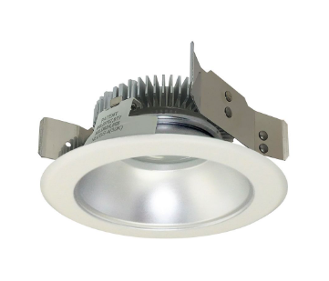 Nora Lighting NLCBS-4W511235HMPW 4" Cobalt Shallow High Lumen LED Trim, Round Reflector, lumens 1200lm, color temperature 3500K, Haze/Matte Powder White