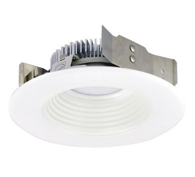 Nora Lighting NLCBS-4W521230MPW 4 Inch Cobalt Shallow High Lumen LED Trim, Round Baffle, 1200lm, 3000K, Matte Powder White