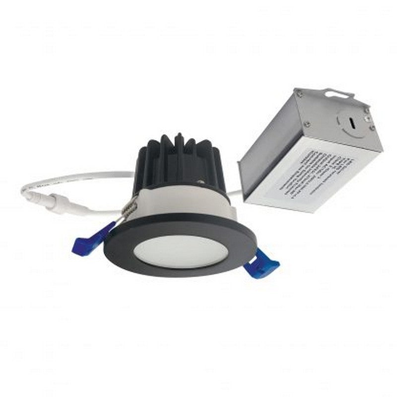 Nora Lighting NM2-2RDCS4030BB 6W 2 inch M2 LED Mini Recessed Downlight Round Lensed Shower Trim 400lm 3000K 120V Matte Black Finish