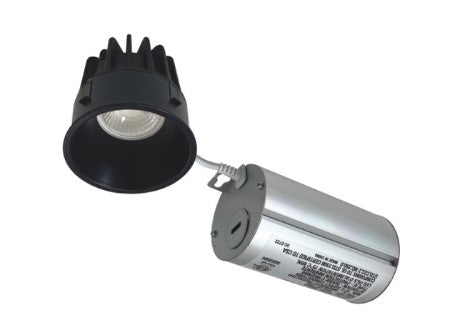 Nora Lighting NM2-2RTLDC6040BB 2" M2 Round Trimless LED Downlight, Lumens 750lm / 8W,Color Temperature 4000K, Matte Black finish