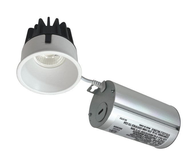Nora Lighting NM2-2RTLDC6040MPW 2" M2 Round Trimless LED Downlight, Lumens 750lm / 8W, Color Temperature 4000K, Matte Powder White Finish