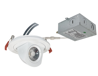 Nora Lighting NM4-R47027MPW 4" M4 Round LED Recessed Adjustable Elbow, 950lm / 12W, 2700K Color Temperature, Matte Powder White Finish