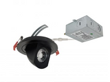 Nora Lighting NM4-R47030BB 4" M4 Round LED Recessed Adjustable Elbow, 950lm / 12W, 3000K Color Temperature, Matte Black Finish