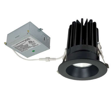 Nora Lighting NM4-RDC27BB 4" M4 Round LED Recessed Downlight, 1100lm / 15W, 2700K Color Temperature, Matte Black Finish
