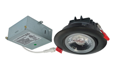 Nora Lighting NM4-RG27BB 4" M4 Round LED Recessed Adjustable Gimbal, 950lm / 12W, 2700K Color Temperature, Matte Black Finish