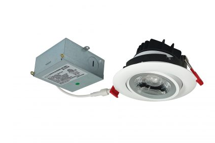 Nora Lighting NM4-RG30MPW 4" M4 Round LED Recessed Adjustable Gimbal, 950lm / 12W, 3000K Color Temperature, Matte Powder White Finish