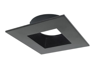 Nora Lighting NM4-SDTB 4" Square Baffle Downlight Trim, Matte Black Finish