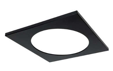 Nora Lighting NM4-SETB 4" M4 Round LED Recessed Elbow Square Trim, Matte Black Finish
