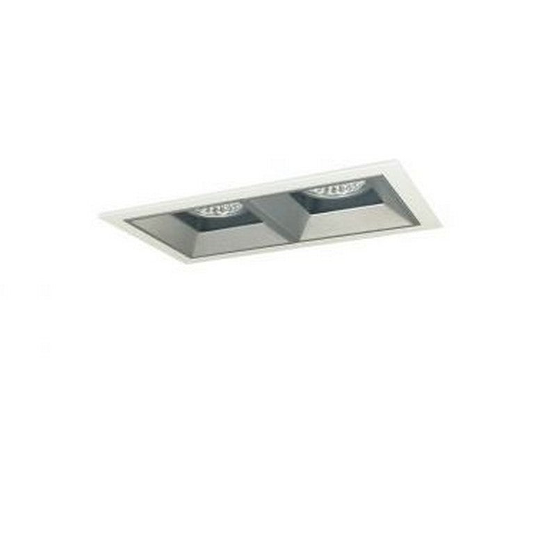 Nora Lighting NMIOT-12-MPW-AF-CDX-10-HZ Two Heads Iolite Multiple Matte Powder White Flange Adjustable Snoot Fixed Downlight Comfort Dim 1000lm / 12W per head / Haze Finish