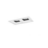 Nora Lighting NMIOT-12-MPW-AF-CDX-10-BMPW Two Heads Iolite Multiple Matte Powder White Flange Adjustable Snoot Fixed Downlight Comfort Dim 1000lm / 12W per head / Black / Matte Powder White Finish