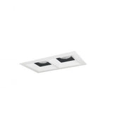 Nora Lighting NMIOT-12-MPW-FF-40X-10-BMPW Two Heads Iolite Multiple Matte Powder White Flange Fixed Downlight 4000K 1000lm / 12W per head / Black / Matte Powder White Finish