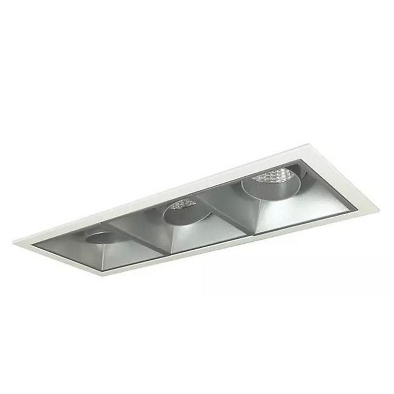 Nora Lighting NMIOT-13-B-AAF-35X-10-HZ Three Heads Iolite Multiple Black Flange Two Adjustable Snoot And One Fixed Downlight 3500K 1000lm / 12W per head / Haze Finish