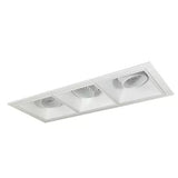 Nora Lighting NMIOT-13-B-AAF-35X-10-MPW Three Heads Iolite Multiple Black Flange Two Adjustable Snoot And One Fixed Downlight 3500K 1000lm / 12W per head / Matte Powder White Finish