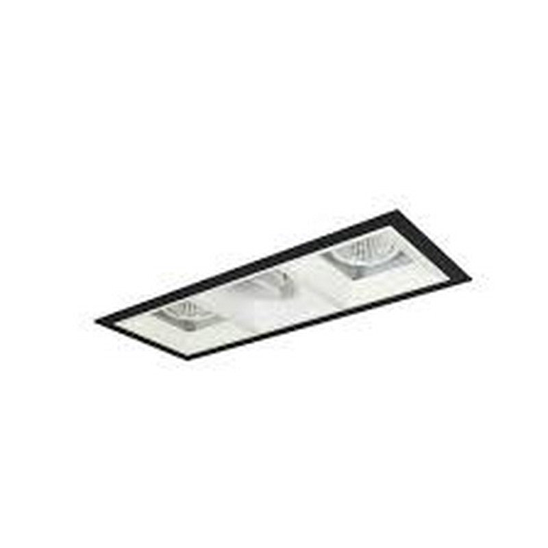 Nora Lighting NMIOT-13-B-AFF-50X-10-MPW Three Heads Iolite Multiple Black Flange One Adjustable Snoot And Two Fixed Downlight 5000K 1000lm / 12W per head / Matte Powder White Finish