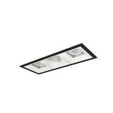 Nora Lighting NMIOT-13-B-AFF-30X-10-MPW Three Heads Iolite Multiple Black Flange One Adjustable Snoot And Two Fixed Downlight 3000K 1000lm / 12W per head / Matte Powder White Finish