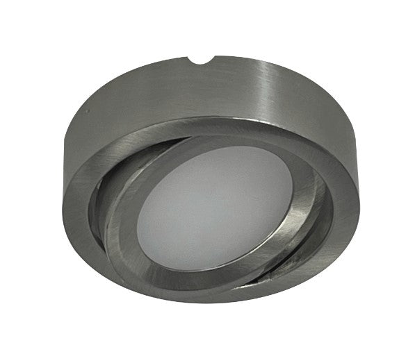 Nora Lighting NMP-A27BN 12V Josh Adjustable LED Puck Light, Lumens 300lm, Color Temperature 2700K, Brushed Nickel Finish