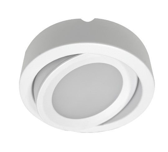 Nora Lighting NMP-A27W 12V Josh Adjustable LED Puck Light, Lumens 300lm, Color Temperature 2700K, White Finish