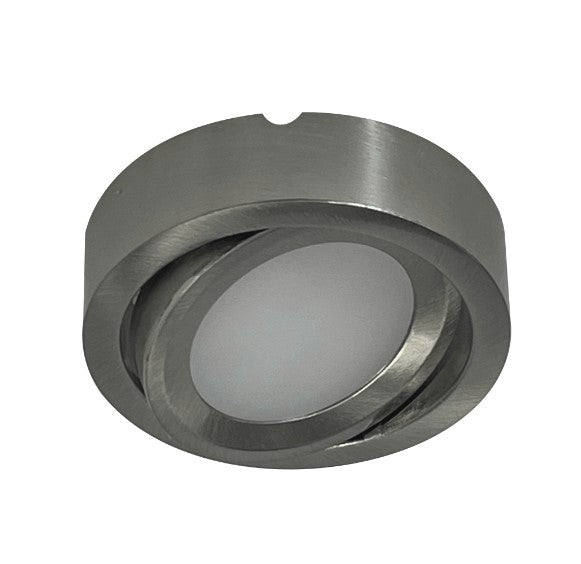 Nora Lighting NMP-A30BN 12V Josh Adjustable LED Puck Light, Lumens 300lm, Color Temperature 3000K, Brushed Nickel Finish