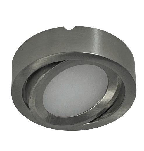 Nora Lighting NMP-A35BN 12V Josh Adjustable LED Puck Light, Lumens 300lm, Color Temperature 3500K, Brushed Nickel Finish