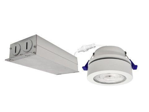 Nora Lighting NMW-430MPW 4 Inch M-Wave Canless Adjustable LED Downlight Lumens 1250lm, Watt 14W , Color Temperature 3000K Matte Powder White Finish