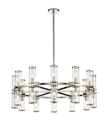 Alora Lighting CH309024PNCG Revolve 24 Light 32 inch Chandelier Ceiling Light Nickel Finish