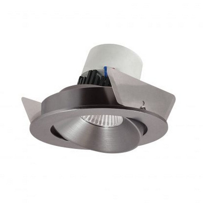 Nora Lighting NPR-4RC27XNN 12W 4 Inch Pearl LED Round Adjustable Cone Retrofit 1000lm 2700K 120V Triac /ELV Dimming Natural Metal Reflector / Natural Metal Flange Finish