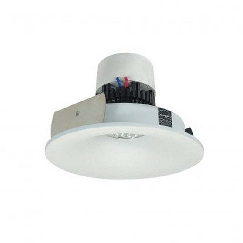 Nora Lighting NPR-4RNB27XMPW 12W 4 Inch Pearl LED Round Bullnose Retrofit 1000lm 2700K 120V Triac/ELV Dimming Matte Powder White Finish