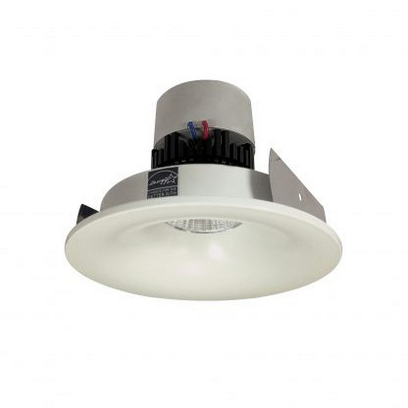 Nora Lighting NPR-4RNB27XWW 12W 4 Inch Pearl LED Round Bullnose Retrofit 1000lm 2700K 120V Triac/ELV Dimming White Finish
