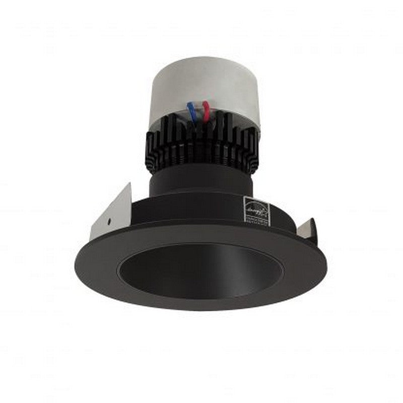 Nora Lighting NPR-4RNDC27XBB 12W 4 Inch Pearl LED Round Retrofit Reflector with Round Aperture 1000lm 2700K 120V Triac /ELV Dimming Black Reflector / Black Flange Finish