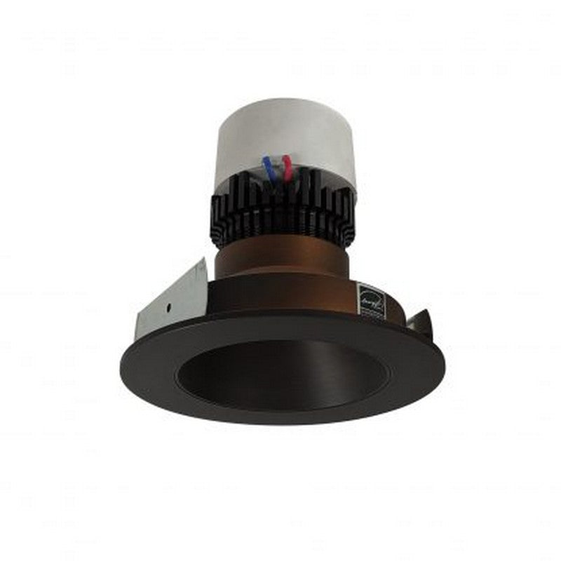 Nora Lighting NPR-4RNDC35XBZ 12W 4 Inch Pearl LED Round Retrofit Reflector with Round Aperture 1000lm 3500K 120V Triac /ELV Dimming Bronze Reflector / Bronze Flange Finish