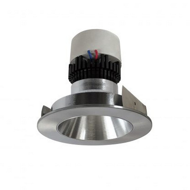 Nora Lighting NPR-4RNDC27XNN 12W 4 Inch Pearl LED Round Retrofit Reflector with Round Aperture 1000lm 2700K 120V Triac /ELV Dimming Natural Metal Reflector / Natural Metal Flange Finish