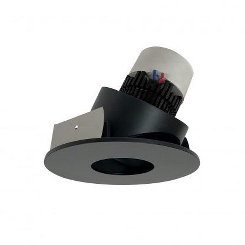 Nora Lighting NPR-4RPHA30XBB 12W 4 Inch Pearl LED Round Adjustable Pinhole Retrofit 1000lm 3000K 120V Triac /ELV Dimming Black Reflector / Black Flange Finish
