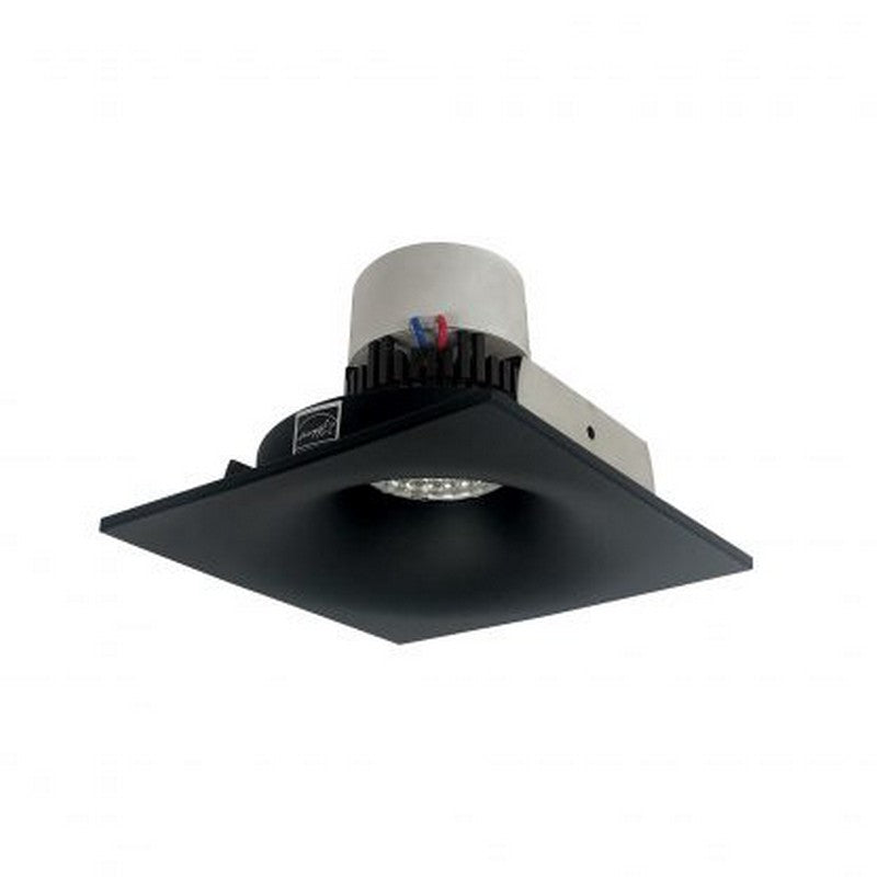 Nora Lighting NPR-4SNB27XBB 12W 4 Inch Pearl LED Square Bullnose Retrofit 1000lm 2700K 120V Triac /ELV Dimming Black Finish