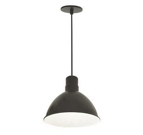 NORA Lighting NRLM-10C3035BWLE4 10" LED RLM Shade with 96" Pendant Cord, 3000 Lumens Black Outer - White Inner Shade Finish 3500K