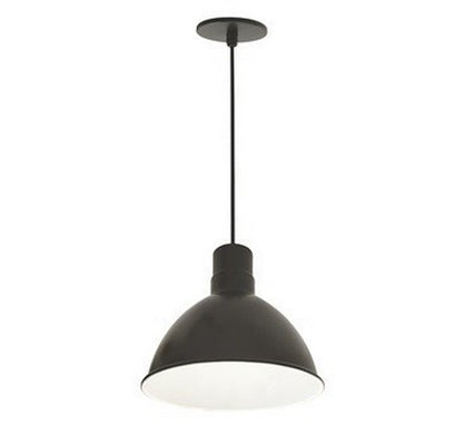 NORA Lighting NRLM-10C3035BWLE4 10" LED RLM Shade with 96" Pendant Cord, 3000 Lumens Black Outer - White Inner Shade Finish 3500K