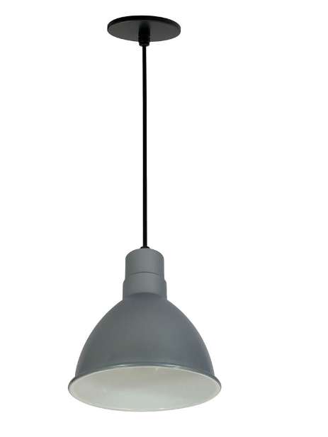 Nora Lighting NRLM-8C1835GMWLE4 8" RLM LED Shade, Lumens 2200lm/30W Color Temperature 3500K, Gun Metal/White, 120V 0-10V/Triac/ELV & 277V 0-10V Dimming