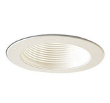 Nora Lighting NS-40P 4-Inch Stepped Baffle with Ring  White Phenolic Stepped Baffle with White Plastic Ring