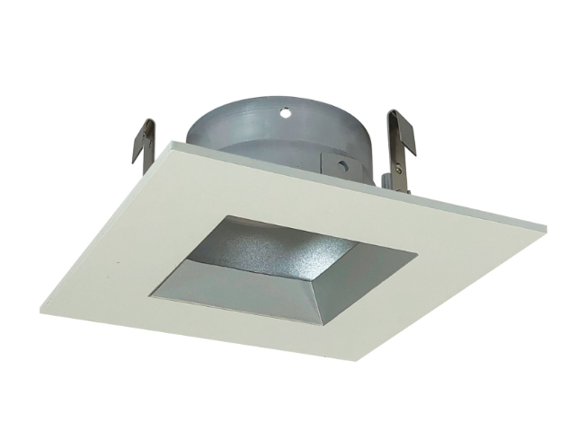 Nora Lighting NS-4857HZHZW 4" Square Trim Regressed Reflector, Haze/White Finish