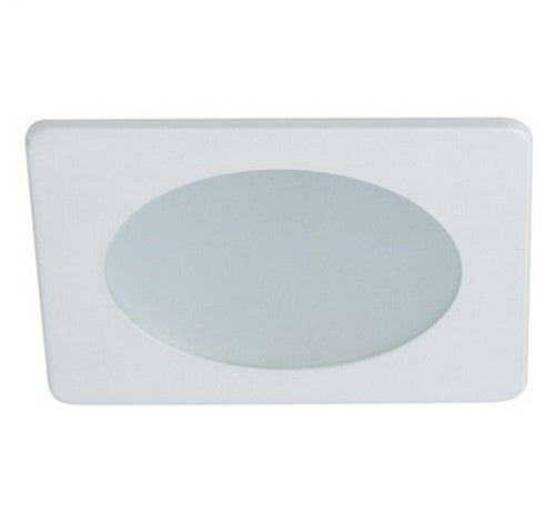 Nora Lighting NS-4926W 4" Frosted Flat Lens with Square Trim   Frosted Flat Lens with White Square Trim Finish