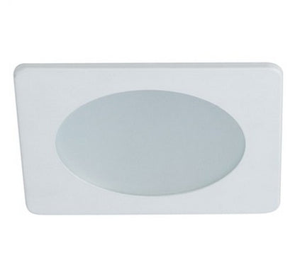 Nora Lighting NS-4926W 4" Frosted Flat Lens with Square Trim   Frosted Flat Lens with White Square Trim Finish