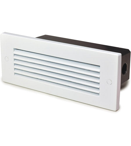 Nora Lighting NSW-841/32W Brick Die-Cast LED Step Light w/ Horizontal Louver Face Plate, 75lm, 3.3W, 3000K, White, 120V Dimming
